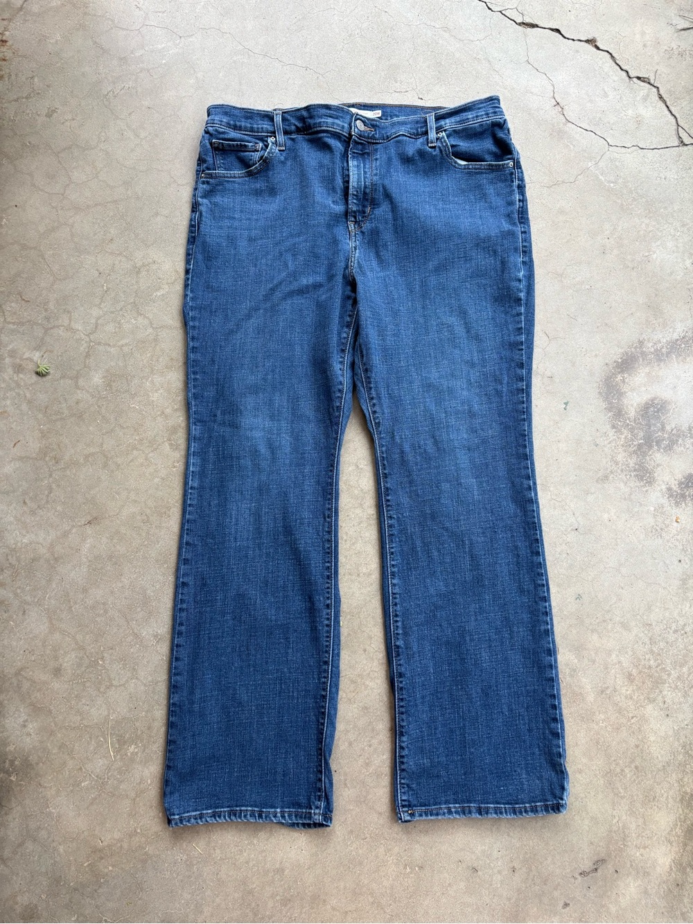 Levi's 725 High Rise Bootcut Jeans Women's Size 20 Stretch Blue Denim